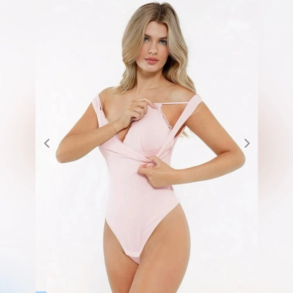 Popilush Shapewear Modal Tummy Control Inner Lace Cami Bodysuit